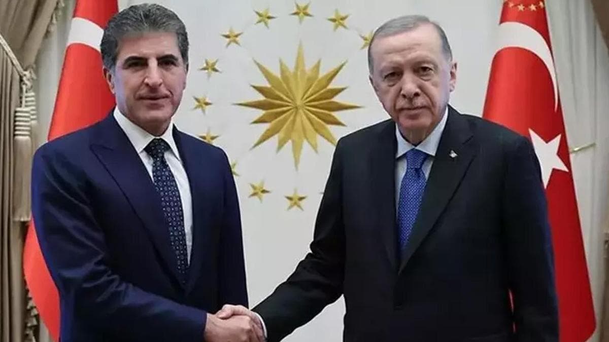 Cumhurbaşkanı Erdoğan IKBY Başkanı Neçirvan Barzani ile görüştü