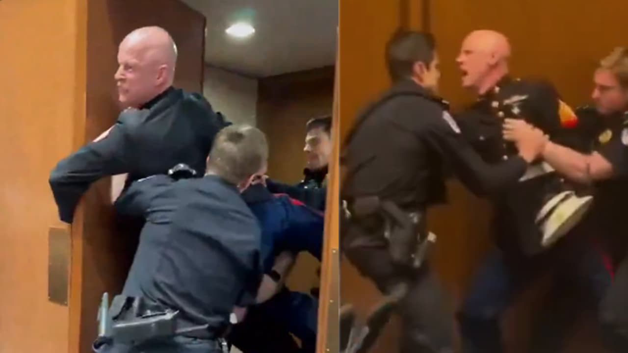 Polis, Kongre'de Trump'ı protesto eden eski askerin kolunu kırdı