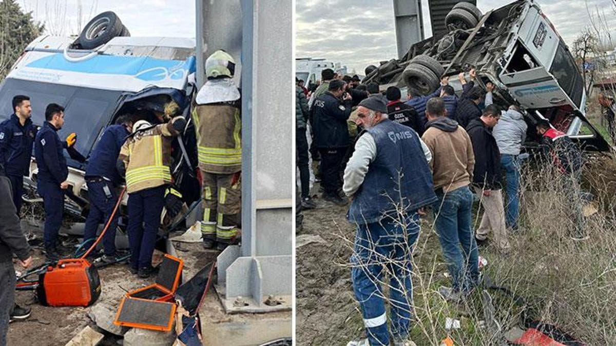 Ankara'da minibüs üst geçide çarptı: 4 ölü, 13 yaralı